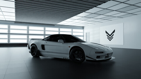 White Car Showroom 3D model