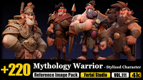 220 Mythology Warrior - Stylized Character Reference Image Pack v.111 |4K|