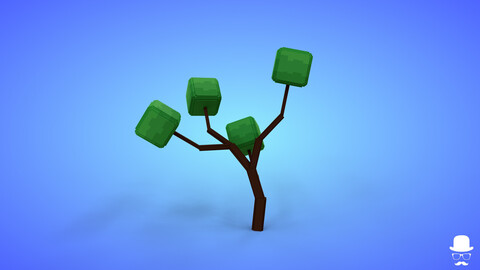 Voxel Tree 2.1 Model - 3D Lowpoly Game Asset