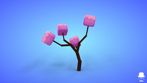 Voxel Tree 2.4 Model - 3D Lowpoly Game Asset