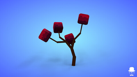 Voxel Tree 2.6 Model - 3D Lowpoly Game Asset