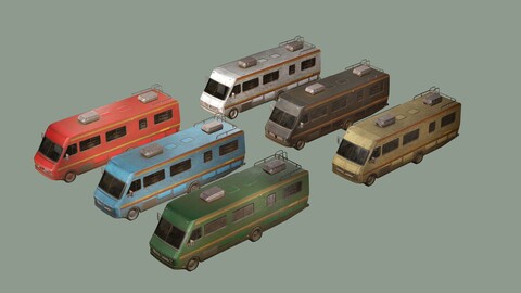 American Old Rusty Car ZZ Collection Pack 3D Model