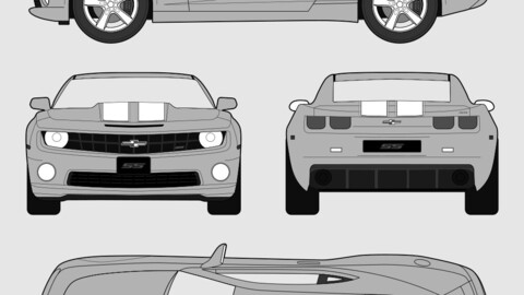 2010 Camaro SS car blueprint