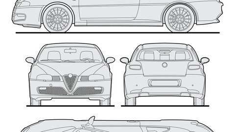 Alfa Romeo GT car blueprint