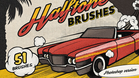 Vintage Comic Book Halftone Brushes