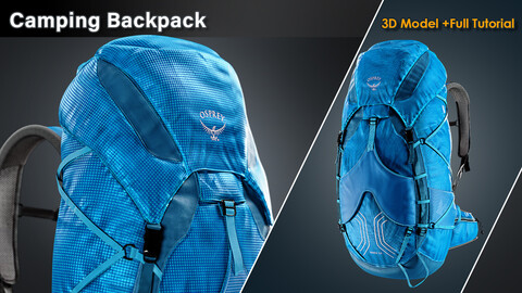 Camping Backpack / 3D Model + Full Tutorial