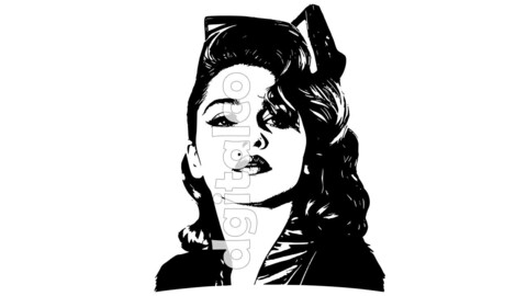 Madonna 80s Pop Icon Vector Art – Perfect for Apparel & Décor