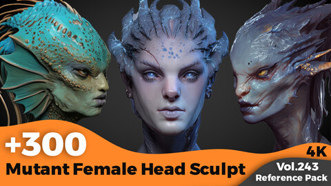 +300 Mutant Female Head Sculpt Reference(4k)