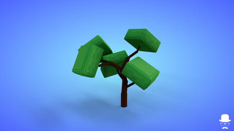 Voxel Tree 3.1 Model - 3D Lowpoly Game Asset