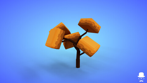 Voxel Tree 3.3 Model - 3D Lowpoly Game Asset