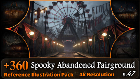 360 Spooky Abandoned Fairground Reference Pack | 4K | v.47