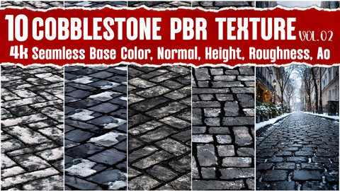 Cobblestone VOL.02 |4K Seamless PNG PBR Textures