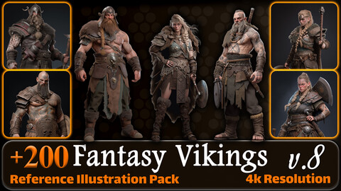 200 Fantasy Vikings Reference Pack | 4K | v.8