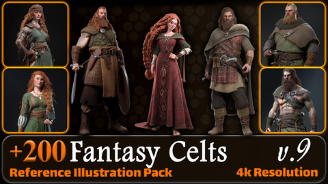 200 Fantasy Celts Reference Pack | 4K | v.9