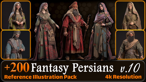 200 Fantasy Persians Reference Pack | 4K | v.10