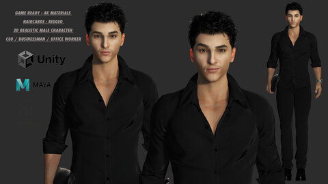 AAA 3D REALISTIC  MALE CHARACTER - YOUNG BUSINESSMAN / CEO / OFFICE WORKER