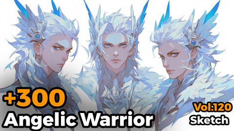 +300  Angelic Warrior Sketch Reference(4k)