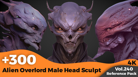 +300 Alien Overlord Male Head Sculpt Reference(4k)