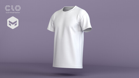 Men's T-Shirt 3D Model - .zprj, .obj, .fbx, .blend + textures