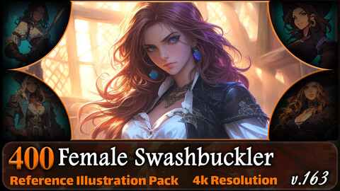 400 Female Swashbuckler Reference Pack | 4K | v.163