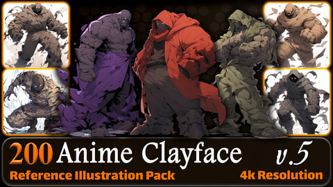 200 Anime Clayface (Full Body) Reference Pack | 4K | v.5