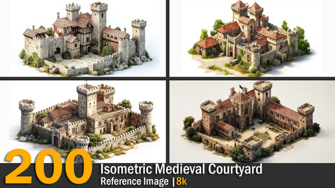 Isometric Medieval Courtyard | Reference Images | 8k