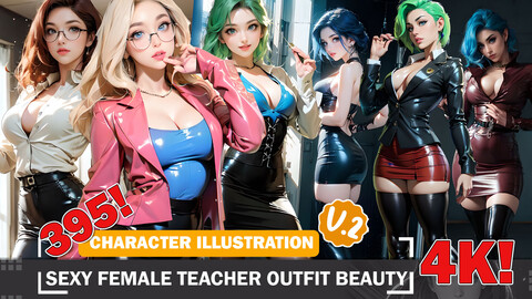 395 Sexy Female Outfit Beauties - Reference Ideas Design Inspiration and Character References Art V2 4K