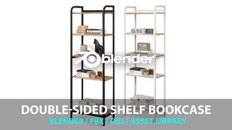 Double-Sided Shelf Bookcase