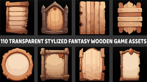 110 Wooden Planks and Boards 2D Game Assets