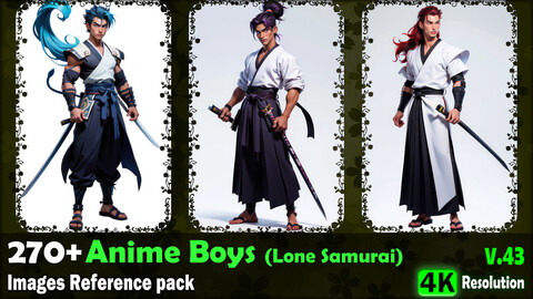 270+ Anime Boys (Lone Samurai) Images Reference Pack - 4K Resolution - V.43