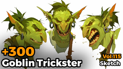 +300 Goblin Trickster Sketch Reference(4k)