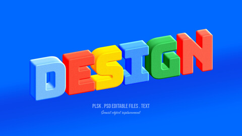 3D Design PSD fully editable text effect. Layer style PSD mockup template.