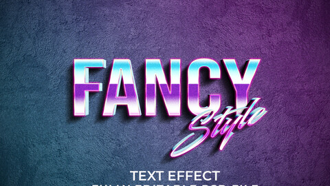 3D Fancy Style PSD fully editable text effect. Layer style PSD mockup template