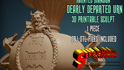 Haunted Mansion Dearly Departed Urn 3D Printable Sculpt