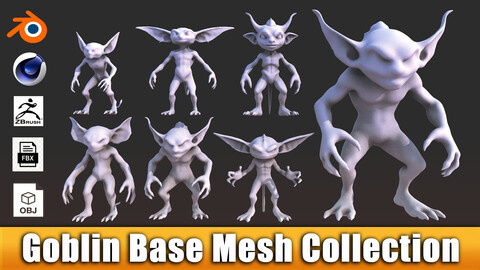 Goblin Character Base Mesh Set