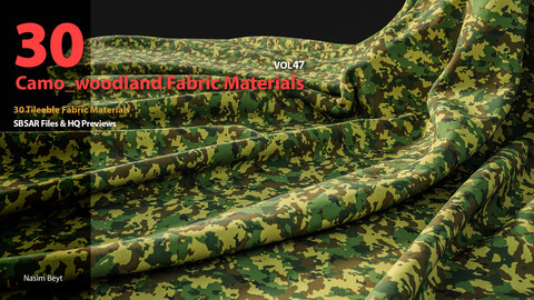 30 Tileable Army Camo Fabric Materials_woodland_VOL47 SBSAR