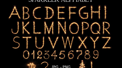 Sparklers alphabet photo overlays, sparkler letter, spark light effects, glowing alphabet, illuminated alphabet PNG, holiday text overlays