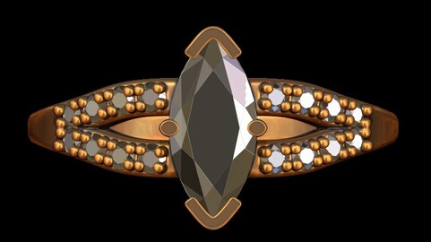 Marquise Split Shank Ring