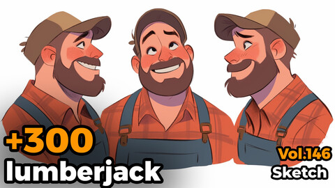 +300 lumberjack Sketch Reference(4k)