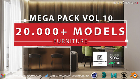 Furniture Mega Pack | 20.000+ Models | Vol 10/10