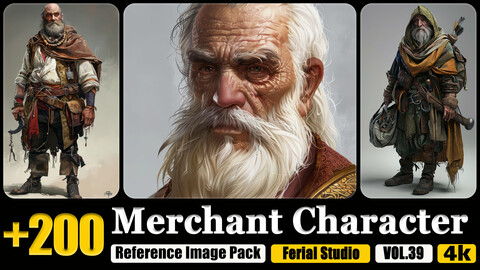 200 Merchant Character Reference Image Pack v.39 |4K|