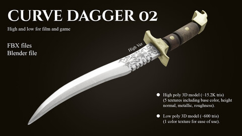 Curve Dagger 02 for Film and Game