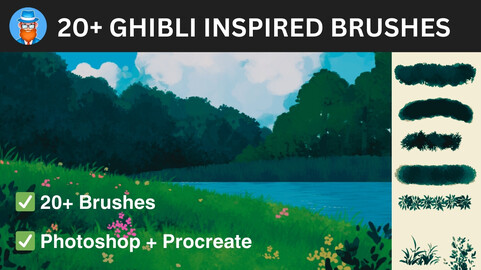 20+ Ghibli Inspired Brushes for Photoshop and Procreate