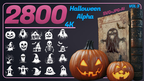 +2800 Halloween Patterns and Alpha | 4K