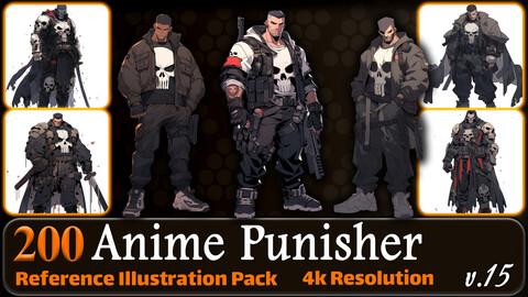 200 Anime Punisher (Full Body) Reference Pack | 4K | v.15