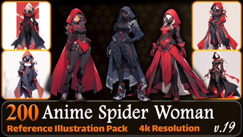 200 Anime Spider Woman (Full Body) Reference Pack | 4K | v.19