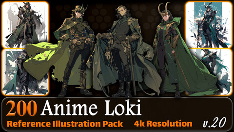 200 Anime Loki (Full Body) Reference Pack | 4K | v.20