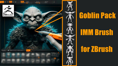 Goblin Pack - IMM Brush for ZBrush | High-Quality Base Meshes for Sculpting