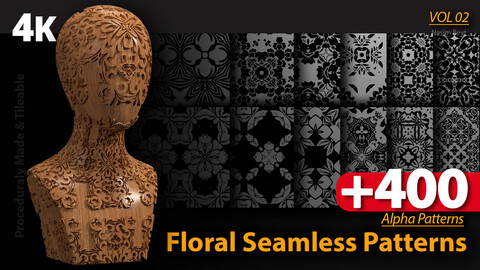 +400 Alphas_Floral Seamless Patterns-Vol02