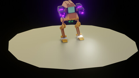 Low Poly Mech Robot - Game-Ready Blender Model Low-poly 3D model